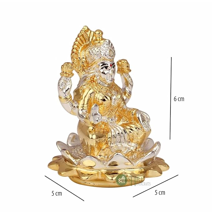 Indicast Resin Sitting on Lotus Goddess Mata Laxmi Idol Murti Statue for Home and Office Decor & Gifts