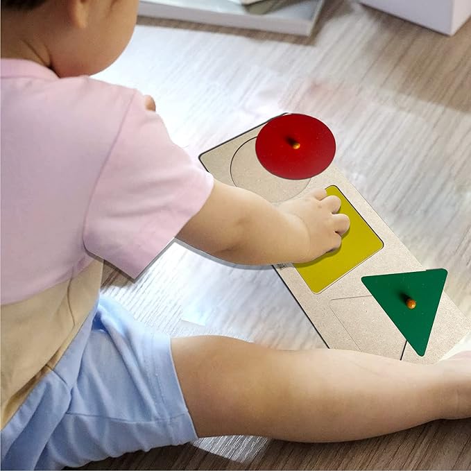 Mini Leaves Montesoori Baby Toys Puzzles Colorful 3 Shape Puzzles Toys for 6-12 Months | 1 2 3 Years Old Toddlers