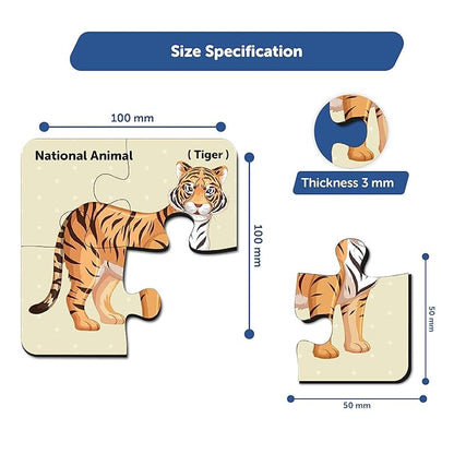 Mini Leaves India's National Symbols With Pictures Wooden Puzzles for Kids and Learning Educational | Learn, Play, and Explore Toys