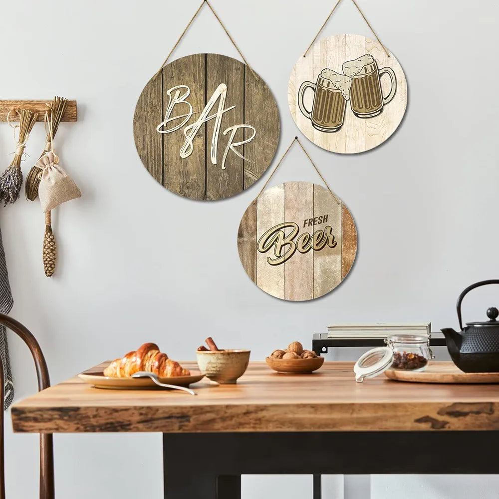 Kotart Wooden Wall Hanging Home Decor Items Bar Beer
