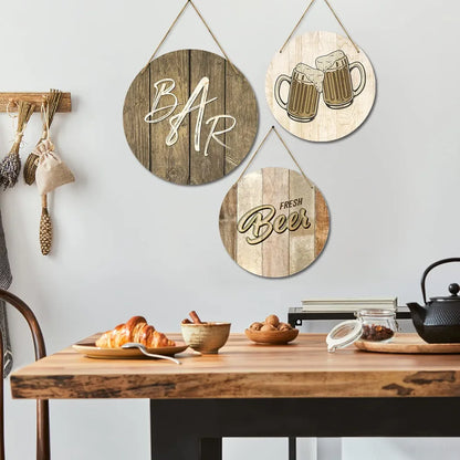 Kotart Wooden Wall Hanging Home Decor Items Bar Beer
