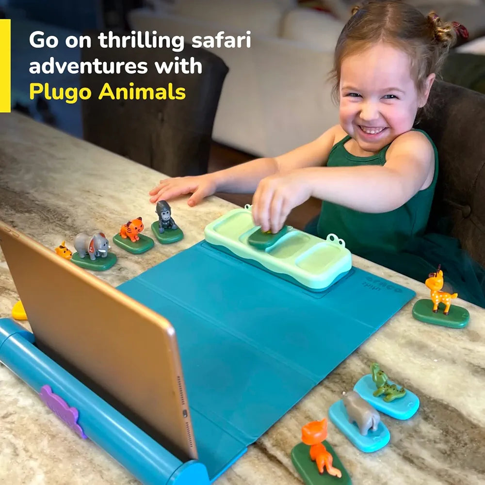 Shifu Play Plugo Animals Safari Ar-Powered Stem Toy For Kids With Rainforest, Zoo Animal Figurines -Boost Problem-Solving Skills With 3 Games, 100+ Levels, Educational Fun Learning Puzzle 