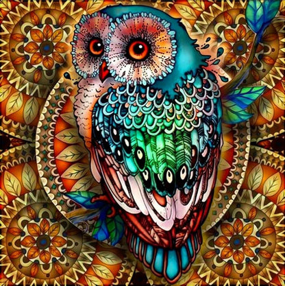 TREXEE 30 x 30 Cm 5D Diamond Painting by Number Kits | Full Diamond Crystal Embroidery DIY Drill Cross Stitch Pictures Art Kit, DIY Diamond Painting Kit for Adults & Kids Owl Diamond Painting
