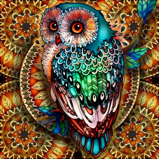 TREXEE 30 x 30 Cm 5D Diamond Painting by Number Kits | Full Diamond Crystal Embroidery DIY Drill Cross Stitch Pictures Art Kit, DIY Diamond Painting Kit for Adults & Kids Owl Diamond Painting
