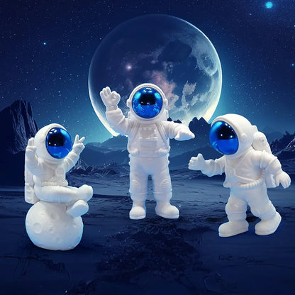 Street27 Polyvinyl Chloride 3Pcs Astronaut Action Figurine Home Decor