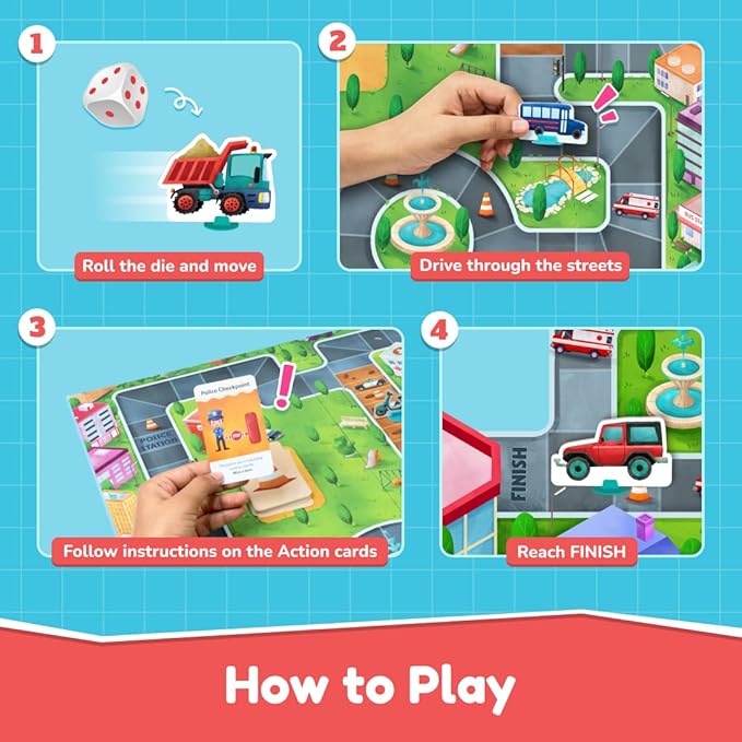 Bloomingo Board Game - Chaos Commute | Thrilling Traffic Adventure Game for Kids & Adults