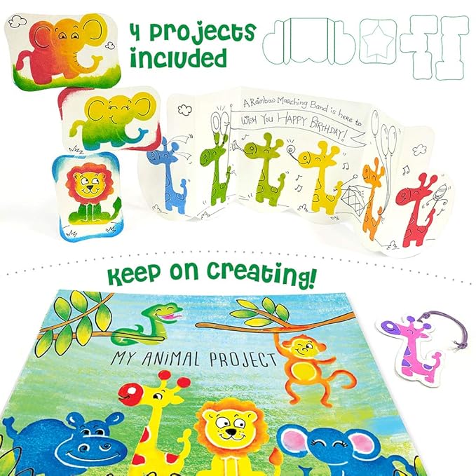 Imagimake Stamp Art Jungle Coloring & Stamping Set for Girls & Boys