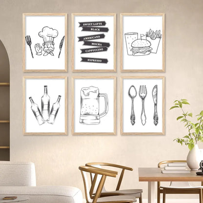 Kotart Restaurant Theme Digital Painting for Kitchen Restaurant Cafe Wall Decoration I