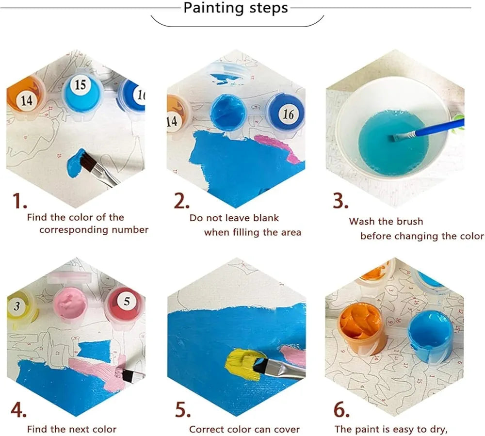 TREXEE DIY Mountain Paint by Numbers Kit for Adults & Kids Beginner Cabin Adult Paint by Number Kits On Canvas Mountain Acrylic Oil Painting Kit for Beginners Adults PNB 