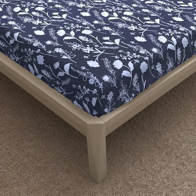 Wakefit Bedsheet For King Size Bedsheet King Size Bed Cotton 2 Pillow Cover Elastic Fitted Sheet Evelyn Multicolor