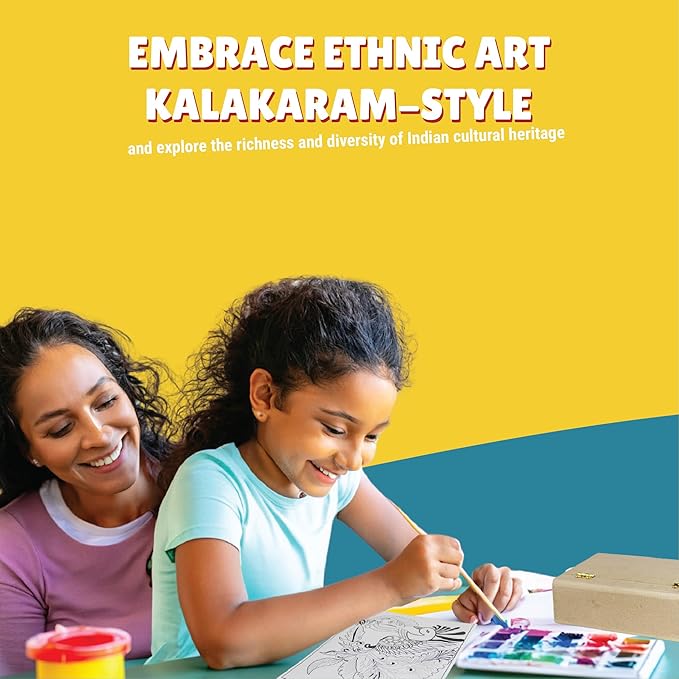 Kalakaram Diy Kerala Mural Jewellery Box Painting Kit | Cultural Education & Indian History Kit | Diy Kit for Kids | Educational Kit for Kids