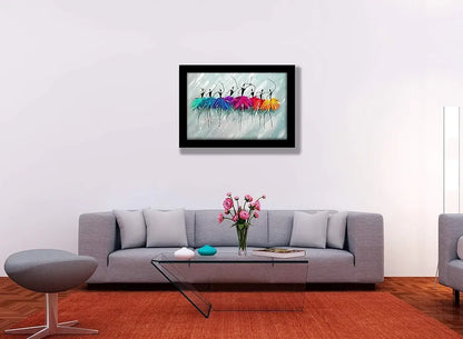 Lifehaxtore Abstract Dancing Girls Art Framed Painting