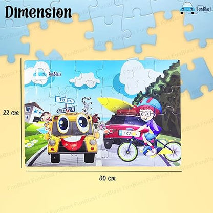 FunBlast Road Transport Jigsaw Puzzle for Kids 24 Pcs Jigsaw Puzzle Multicolor