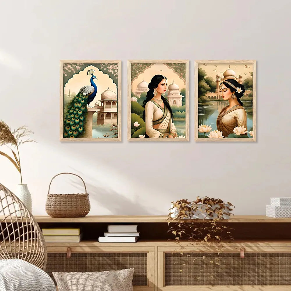 Kotart Premium Digital Traditional Art Paintings with Frame Home Decor Items Pack of 6