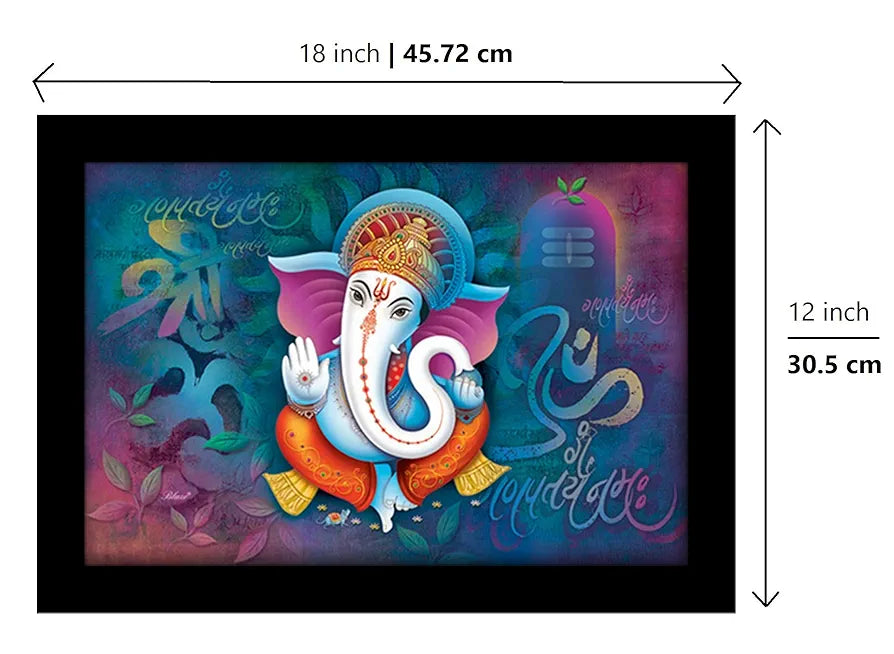 Lifehaxtore Ganesha with Om Art Framed Painting