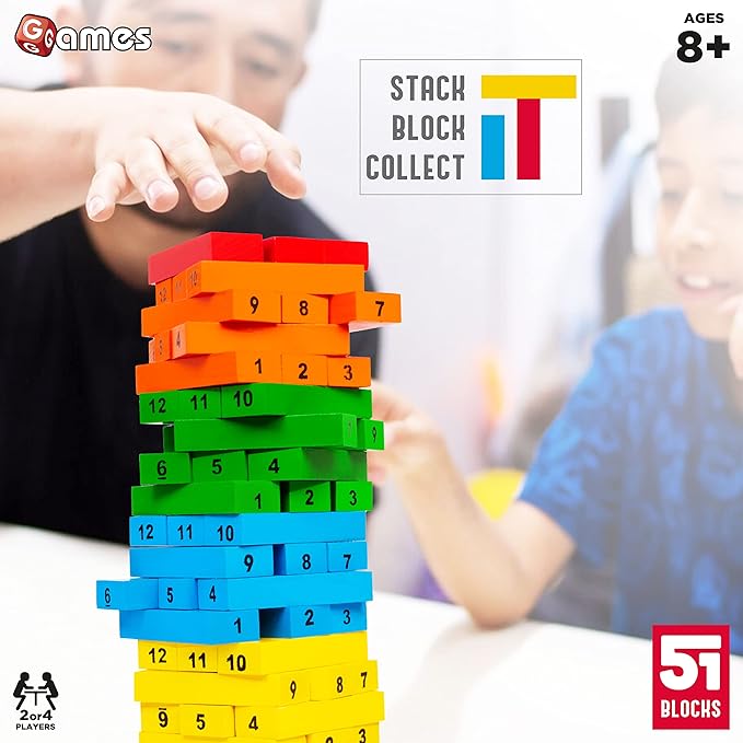 Funskool Adult Games Tateru Hardwood Blocks Stacking Tower Strategy Game