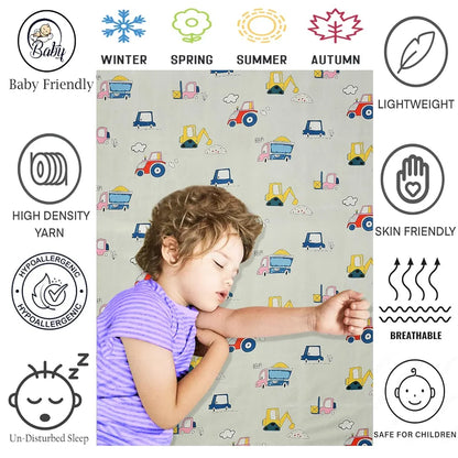 Fresh From Loom Glace Cotton 300 tc Elastic Fitted Bed Sheet With 1 Pillow Cover Cartoon Printed Cream Smallsingle