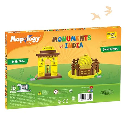 Imagimake Mapology Monuments Of India Sanchi Stupa & India Gate Construction Set  Educational Toy