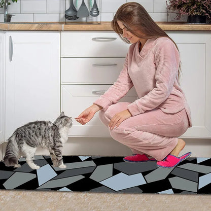Ishro Home Kitchen Mats For Floor Anti Slip Waterproof Set Of 2 Pcs Colour Crystals