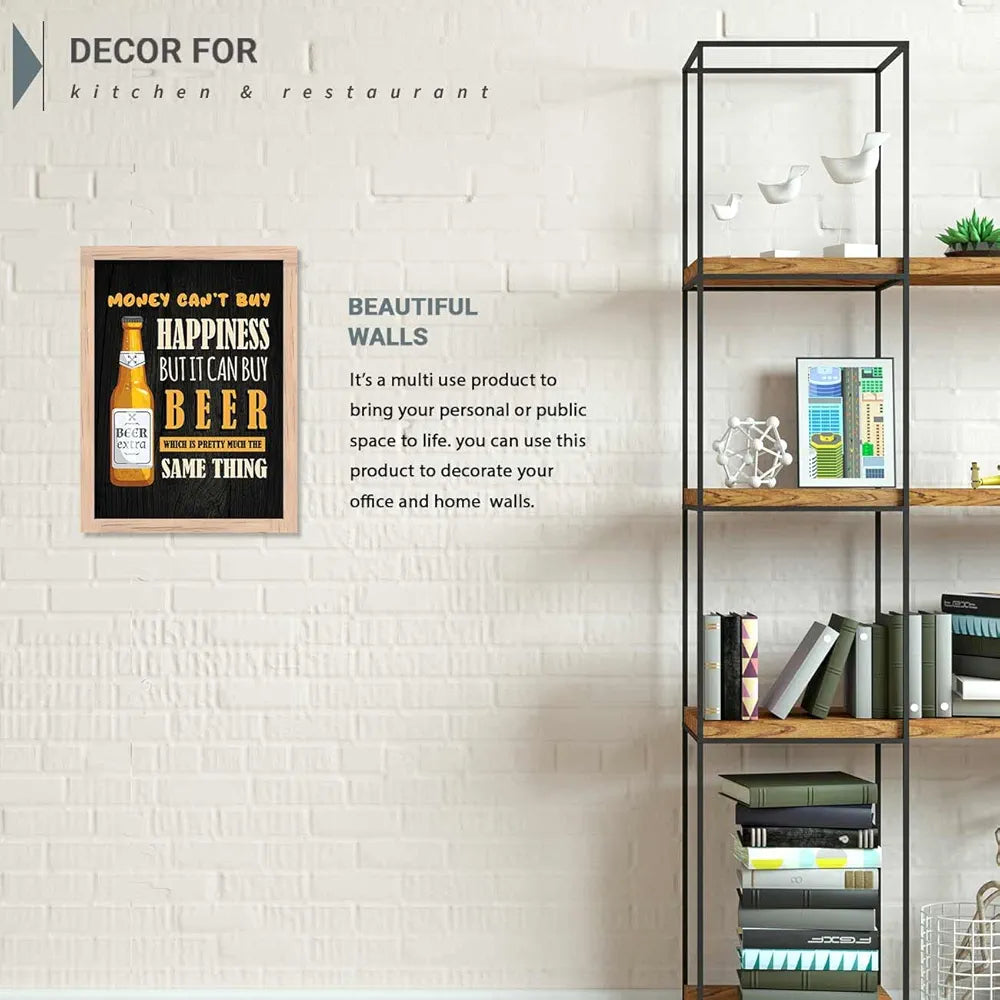 Kotar Money Cant Buy Happiness Quotes Frames Wall Poster design-14
