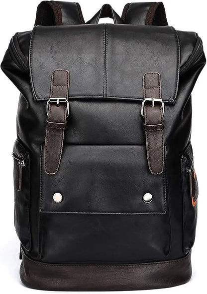 FUR JADEN Vegan Leather Anti Theft Casual Laptop Backpack with 15.6 Inch Laptop Pocket