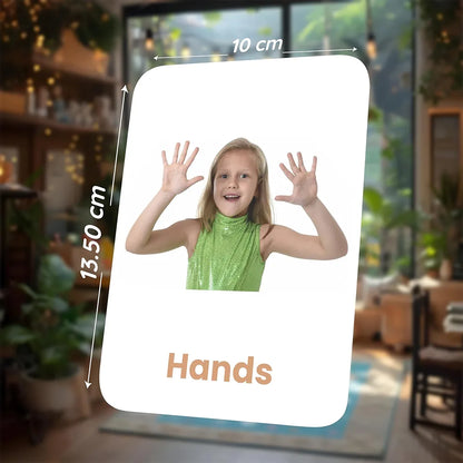 SPARTAN KIDS Body Parts Flash Cards for Kids | 27 Early Learning Flash Cards Easy & Fun Way of Learning 1 Year to 6 Years Babies, for Language_Skills