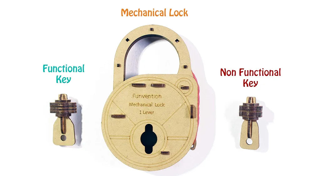 Funvention- For Little Scientist In Every for Kid Fantasy Build Working Lock Yourself Diy Mechanical Lock With Key Stem Learning Utility 