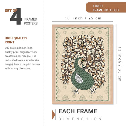 Kotart Gond Art Wall Paintings for living Room Set of 6 Multicolor  art 2