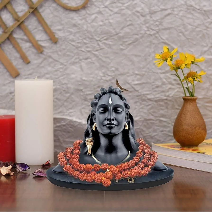Jd Fresh 4.5 Inch Adiyogi Statue with Rudraksh Mala