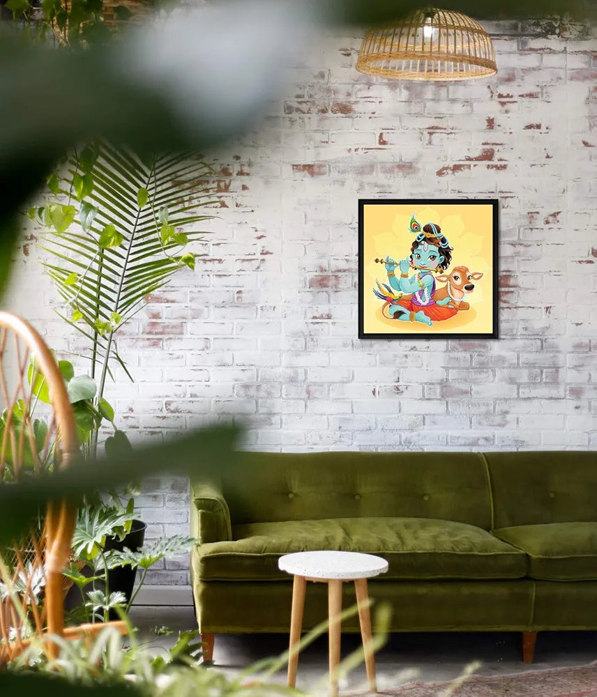ArtX Paper Traditional Krishna Wall Art Painting Multicolor