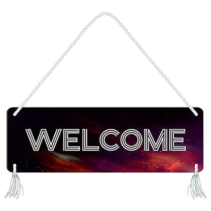 Blue Finch Welcome Home Wall Hanging Sign for Hanging Out Door Board For Office Front Door