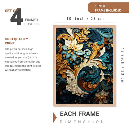 Kotart Paintings Modern Art Wall Decor Framed Paintings KOT70  Set of 6 Multicolor