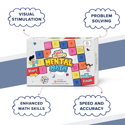 classmonitor Mental Learning Math Kit with Free Mobile App 100+ Number 20+ Puzzles 20 Practice Worksheets for Kids Children's|Age 4-6 Years