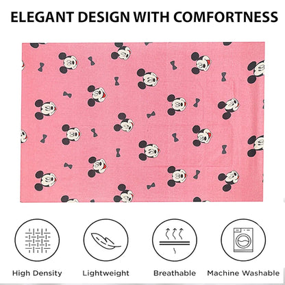 Kuber Industries Cotton Single Bedsheet with 1 Pillow Cover Wrinkle Bedroom Pink