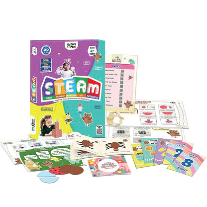 GiniMini STEAM Kit - 15+ Concepts, 10+ Activities, 100+ Materials - Science, Technology, Engineering, Art, Math Learning for Kids 4 5 6 Years