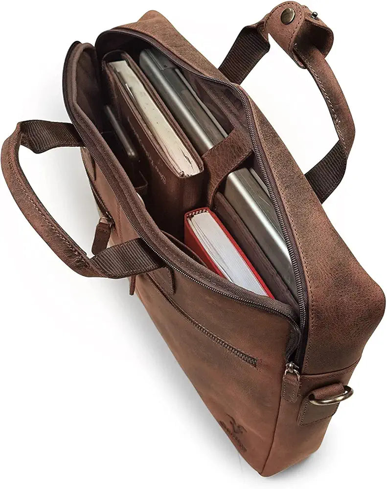 Goatter Genuine Leather 16" Inch Laptop Messenger Bag/Office Bag For Men