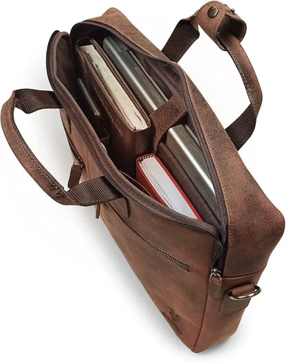 Goatter Genuine Leather 16" Inch Laptop Messenger Bag/Office Bag For Men