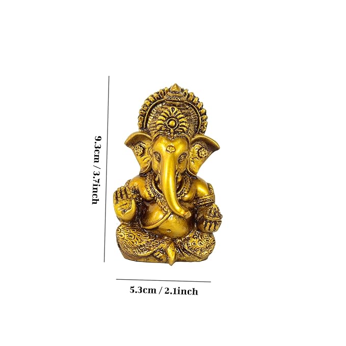 Tied Ribbons Lord Ganesh Idol for Car Dashboard Home Decor Living Room Pooja Room