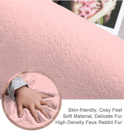 Luxe Home International Runner Super Soft Anti Skid Rabbit Fur Bathroom Mats 2 X 5 Ft  Colour Peach