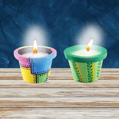 Toykraftt Art and Craft kit, Pot Painting Kit, Christmas Gift, DIY Diwali Candle Making Kit for age 8 to 12 - Candles From Pretty Pots 