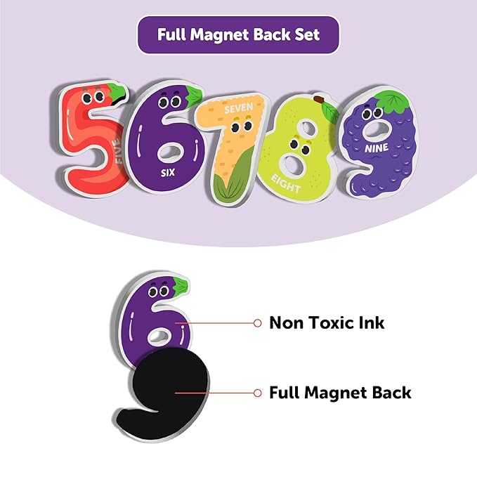 Mini Leaves Magnetic Fridge Magnets Colorful Shape Learning Toy Set for 3 4 5 Year Old Toddler Kids | Numbers