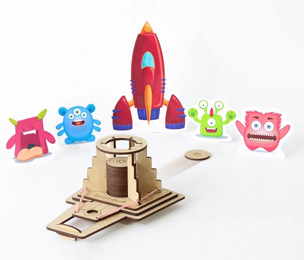 Funvention- for Little Scientist in Every Kid DIY Science Educational Disc Launcher Toy