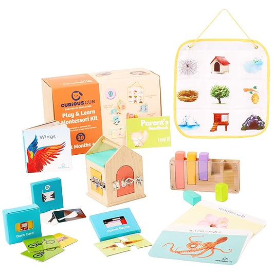 Curious Cub Montessori Learning Wooden Toys | Box 10 Brain Development Problem/puzzle Solving | Hand-eye Coordination