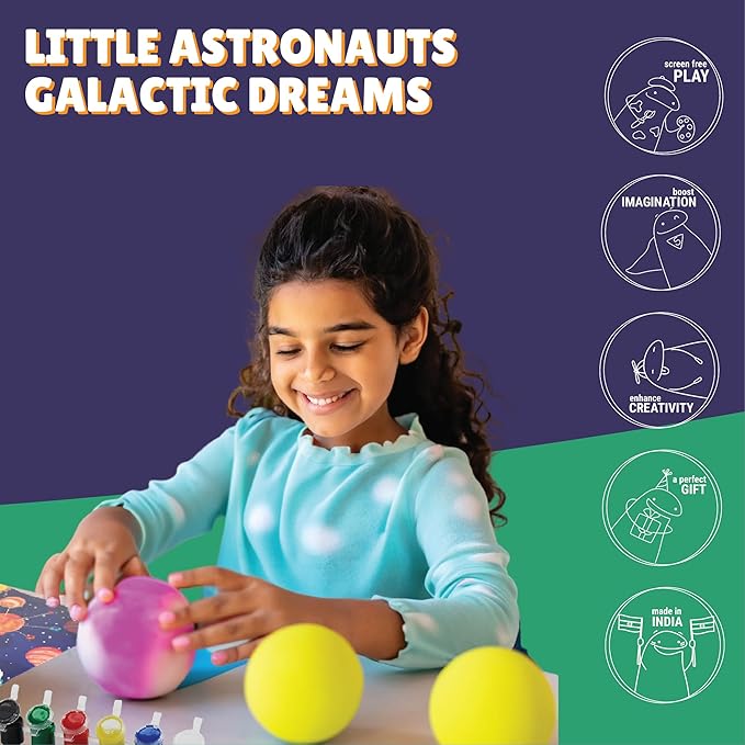 Kalakaram Diy Solar System Kit, Paint and Assemble Solar System Model Kit for School Project | Activity Kit for Kids | Educational Kit for Kids