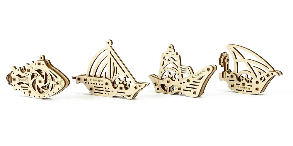 Funvention- for Little Scientist in Every Kid Fun Fidgets Ships Stem Learning 3D Puzzle Kit , Multicolor