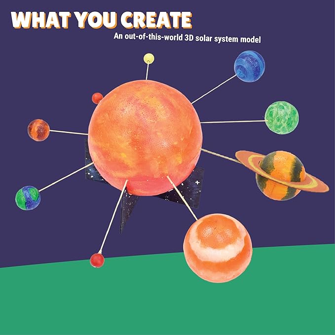 Kalakaram Diy Solar System Kit, Paint and Assemble Solar System Model Kit for School Project | Activity Kit for Kids | Educational Kit for Kids