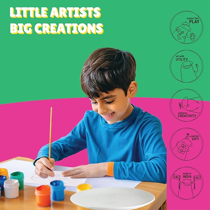 Kalakaram Paint Your Own Pichwai Art on a Plate Painting kit | Buy Painting Set/Kit for Kids 10 Year Old