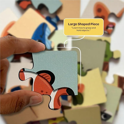 Mini Leaves 4 Piece Wooden Puzzle for Kids | Set of 6 Sea Animals Jigsaw Puzzle | Educational Puzzle Game