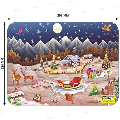 ABYZ Wooden Jigsaw Puzzles for Kids Christmas Jigsaw Puzzle for Kids of Age 4-6 Years 36 Pcs Puzzle