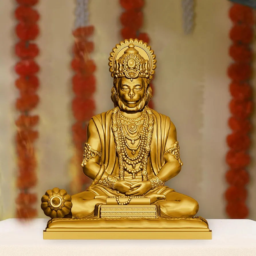 Jd Fresh 4.5 Inch Bajrangbali Statue with Gada - Gold